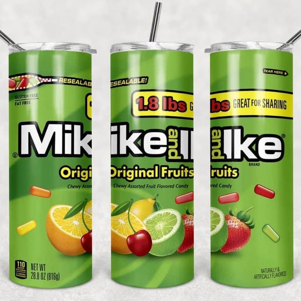 Mike & Ike 20oz Skinny Tumbler Design