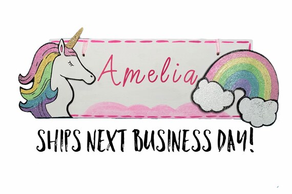 Unicorn Door Name Plaque Sign bedroom girl kids child childrens gift Christmas Unicorn Door Name Plaque Sign bedroom girl kids child childrens gift Christmas