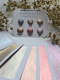Luminous Metals dot card • handmade watercolor • Color sample and tester card • metal chrome shimmer palette product logo