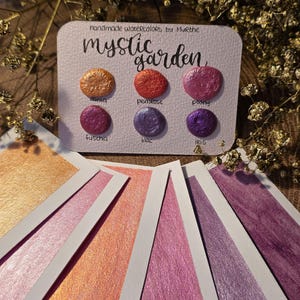 NEW Handmade watercolor dot card • Mystic Garden Collection • Color sample and tester card