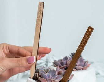 Personalized Wedding Favor Tags, Succulent Wood Favors, plant favors