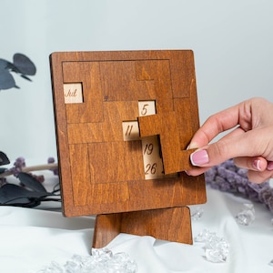 Custom Advent Calendar Handmade Wooden Puzzles For Adults, Perpetual Calendar Puzzle For Coffee Table, Custom Wedding Gift