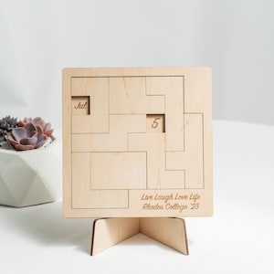 Daily Handmade Wood Personalize Calendar Puzzle for Coffee Tables, Family Rooms, Gift For Him, Gift For Her, Office Toy, Wedding Gift