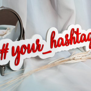 Placa de hashtag personalizada para mídia social no Instagram, placa de madeira para casamento, placa para cabine de fotos de casamento