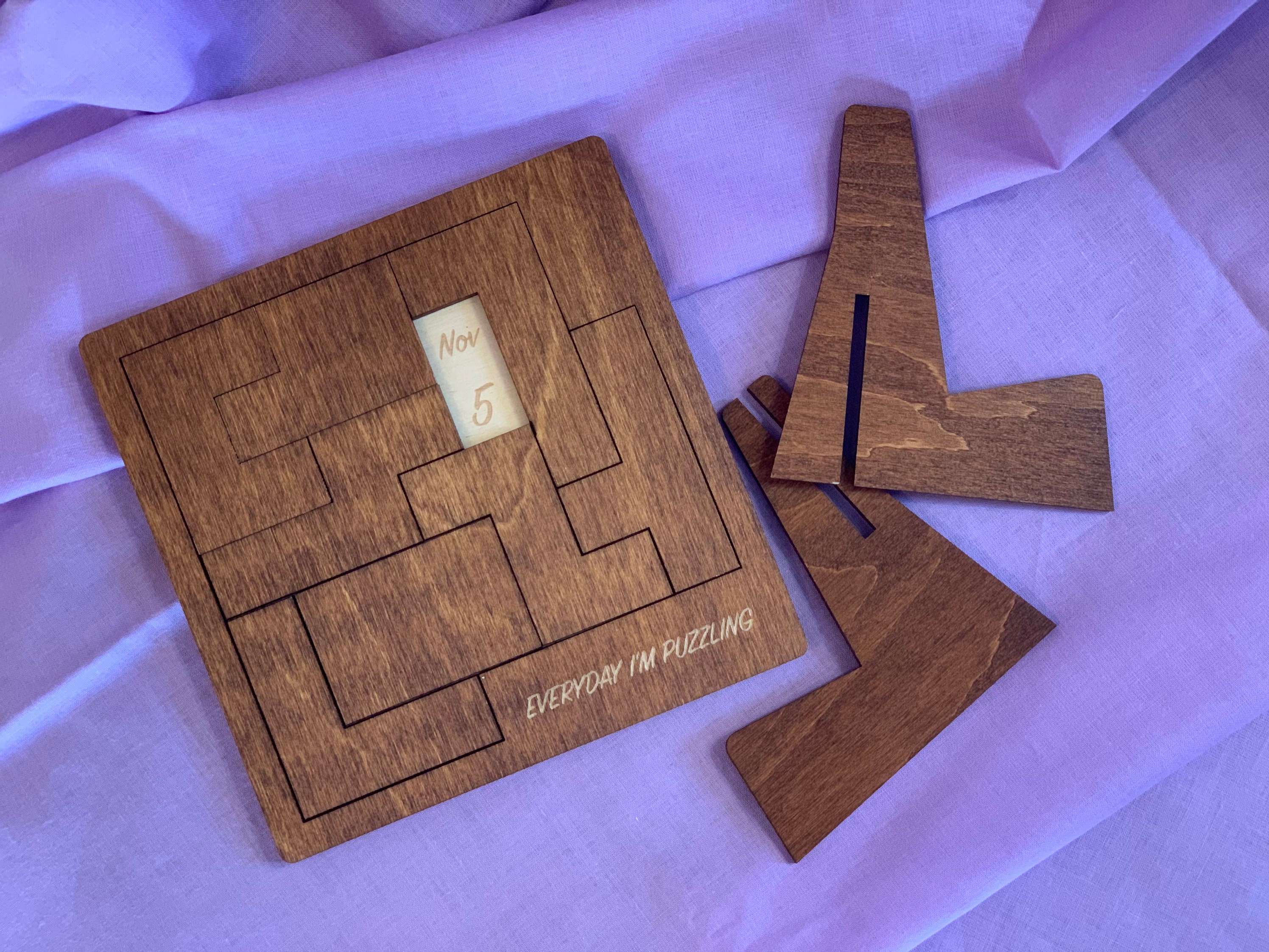 Daily Calendar Puzzle for Coffee Tables, Family Rooms, Gift for him, gift for her, Students, Office Toy, Game Room