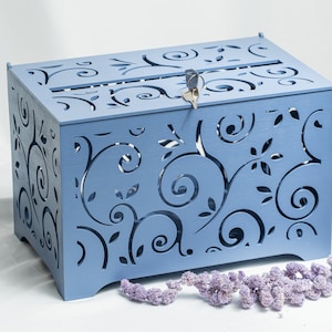 Hölzerne Hochzeits-Karten-Box, Spar-Box für Hochzeitsfeier mit Schloss und Schlüssel, Hochzeitsgeld Große Box