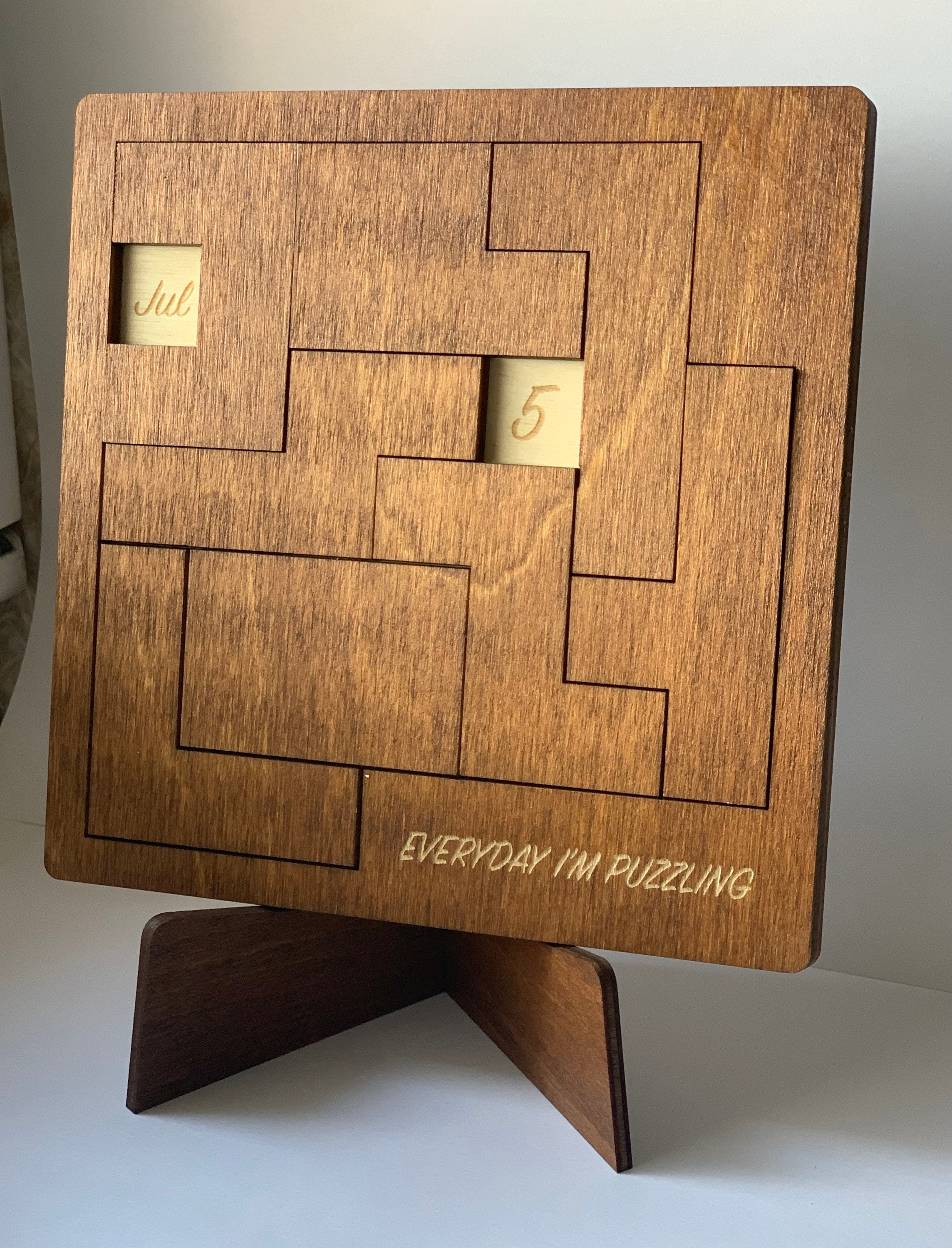 Daily Calendar Puzzle for Coffee Tables, Family Rooms, Gift for him, gift for her, Students, Office Toy, Game Room