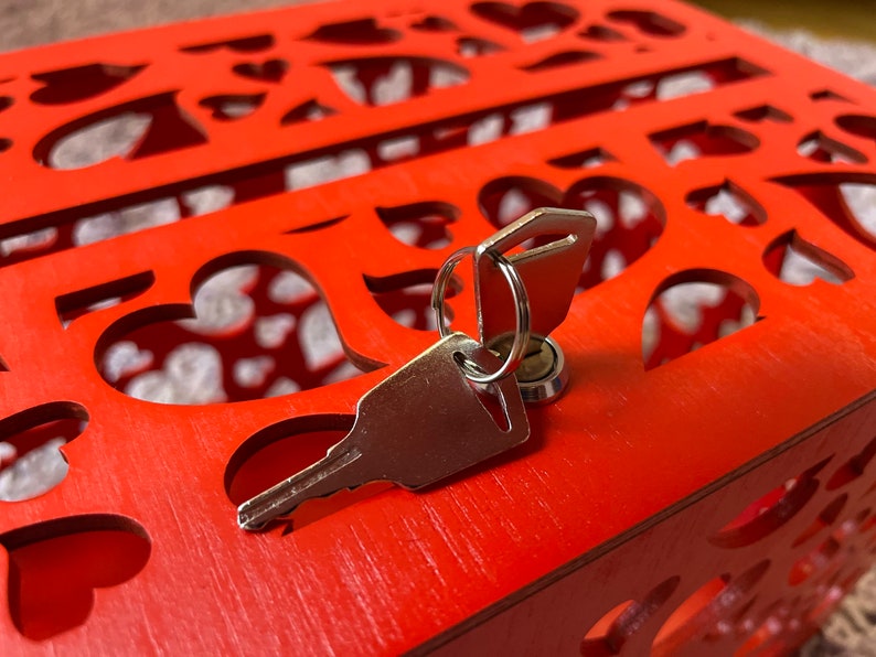 White Wedding Card Box With Lock and Key Wedding Money Box Etsy