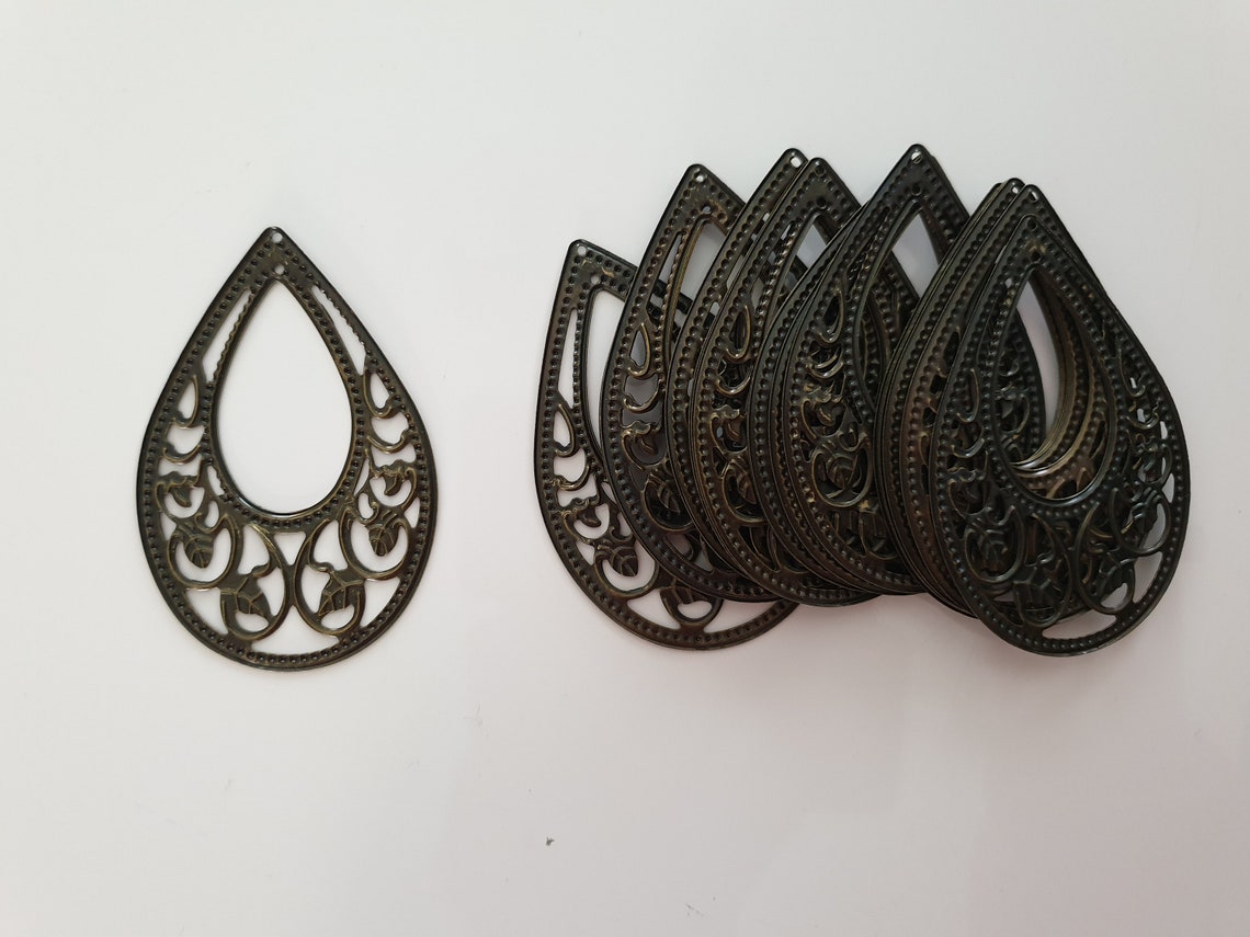 Lot of 20 Large bronze drops 50x75mm prints Etsy