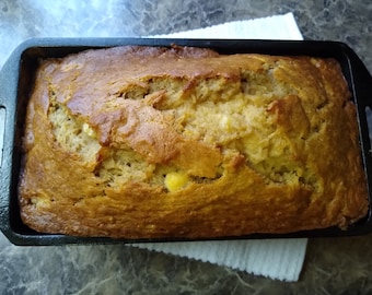 Banana Bread Large Two-Pound One Single Loaf Fresh Baked to Order from Scratch Plain Basic Without Nuts No Additions