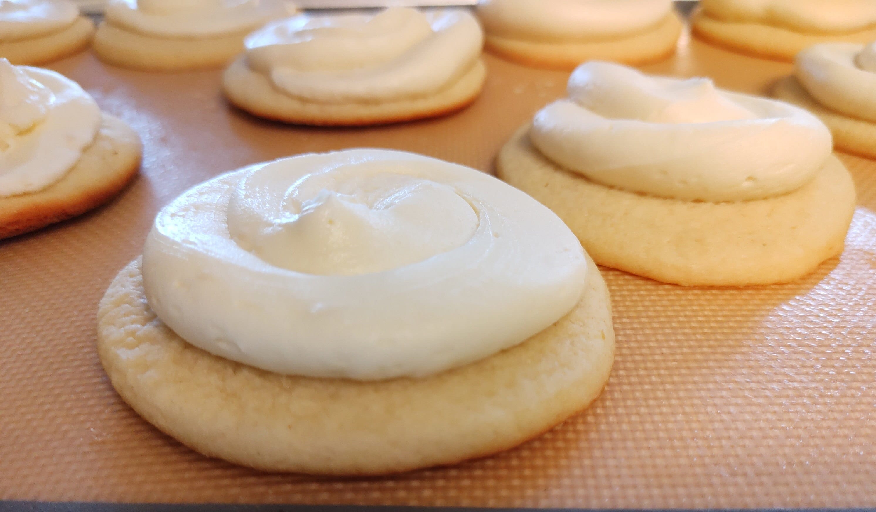 One Dozen (12) Twelve Soft Vanilla Buttercream Icing Frosted Iced Classic Sugar Cookies Fresh Baked to Order Made From Scratch Small Batch