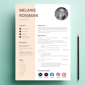 Resume Template Word, CV Template, Cover Letter, Sample Resume, Professional and Creative Resume, CV Template Word, Instant Download