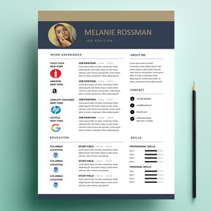 Resume Template Word Cv Template Cover Letter Sample Etsy