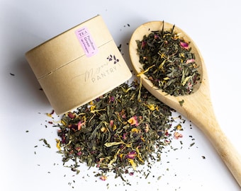 PomRose Green Tea | Metabolism Booster | Artisan Tea | Loose Leaf or Tea Bags | Small Batch Tea