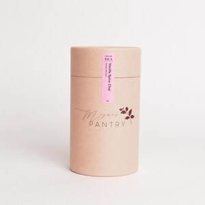 Megan’s Pantry Vanilla Spice Chai tea – a comforting blend of black tea, creamy vanilla, and warm spices for a smooth, aromatic chai latte