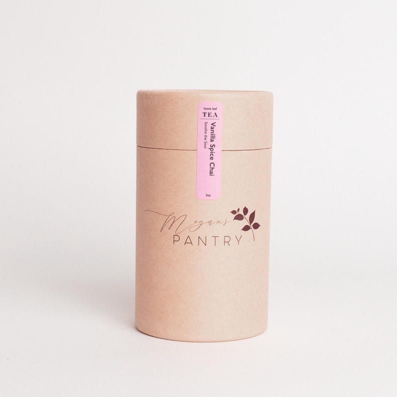 Megan’s Pantry Vanilla Spice Chai tea – a comforting blend of black tea, creamy vanilla, and warm spices for a smooth, aromatic chai latte