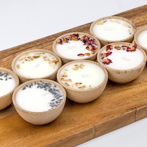 Aromatherapy Soy Candle Set: Essential Oil Infused, Dried Flowers