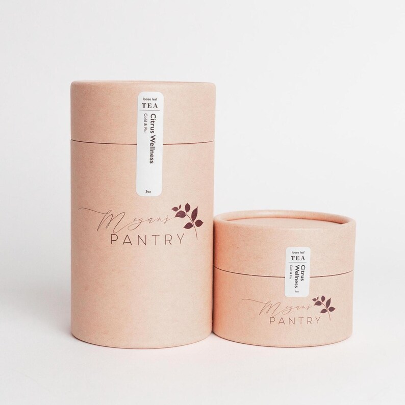Megan’s Pantry Citrus Wellness Herbal Tea – a caffeine-free blend of lemon, ginger, and peppermint for a soothing and refreshing wellness tea.