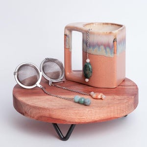 Large Gemmed Tea Infuser Ball | Handmade by Megan | Stainless Steel Mesh | Locally Sourced Gemstone | Loose Leaf Tea Tool | Megan’s Pantry