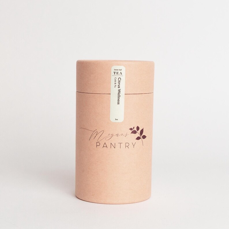 Megan’s Pantry Citrus Wellness Herbal Tea – a caffeine-free blend of lemon, ginger, and peppermint for a soothing and refreshing wellness tea.