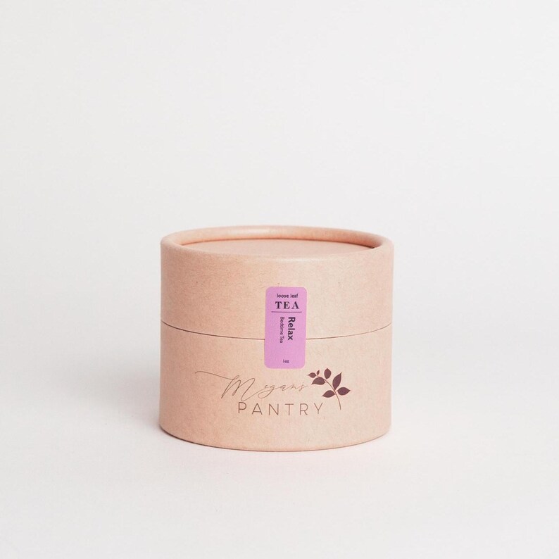 Megan’s Pantry Relax Herbal Tea – a calming blend of chamomile, lavender, and valerian root for soothing, caffeine-free relaxation
