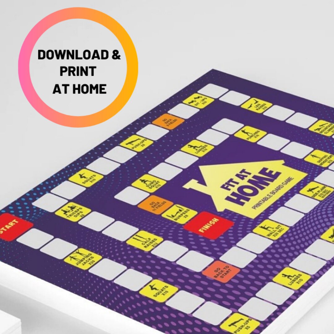 Fit at Home Board Game fun and Physical Exercise for Everyone Etsy