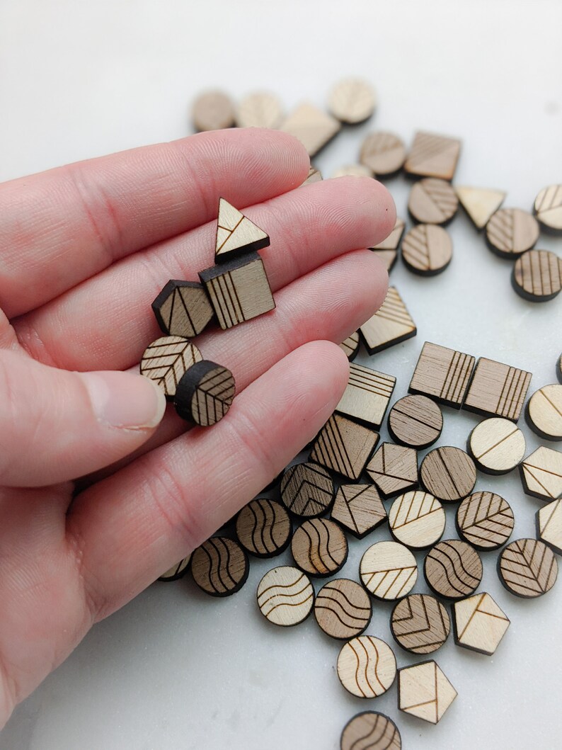 10mm Wood Stud Earring Pieces / Stud Earring Makings / Etsy