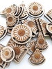 Sunflower Design Wood Earring Findings / Wood Findings For Earring Making /  Wood Earring Makings / Sunflower Earring Hoops For Macrame 