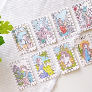 Pegatinas holográficas e impermeables de cartas del tarot