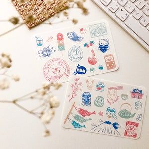 Japanischer Stil Sticker Blatt (Beschreibbar)