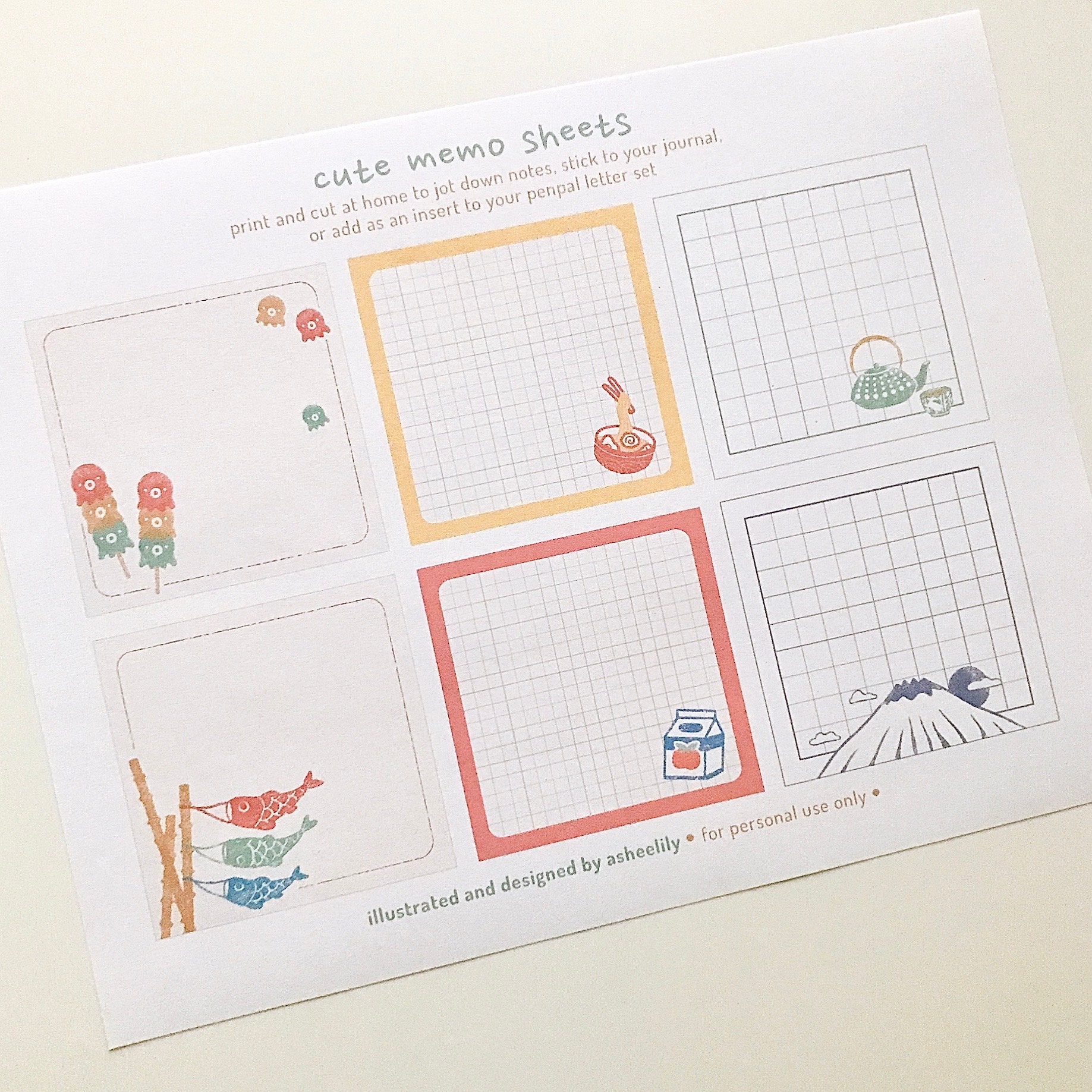 Printable: Cute Japanese Stuff Memos
