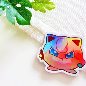 Pegatinas de vinilo holográficas de Jigglypuff/Pokemon