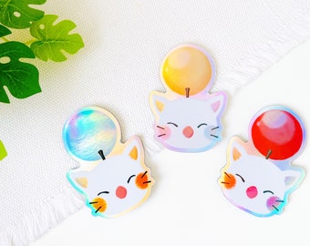 Moogle Final Fantasy Naklejki winylowe Holograficzne / FFXIV FFVII FFVIII