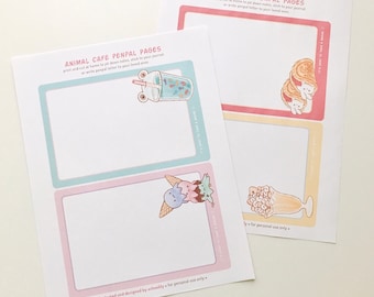 Printable: Animal Café PenPal Pages