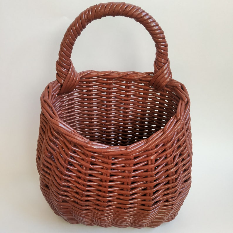 Wicker door Basket Farmhouse flower basket Front door Etsy