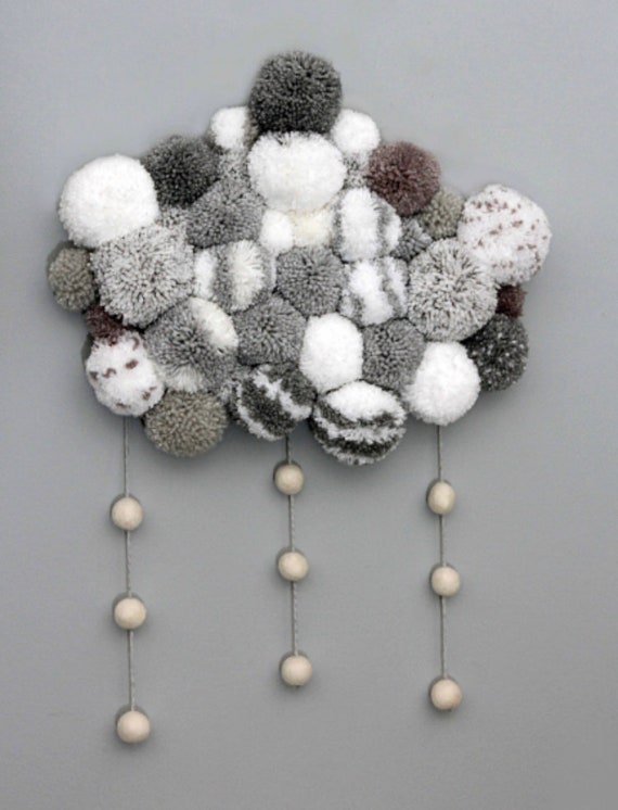 Pom pom cloud decoration/nursery wall | Etsy