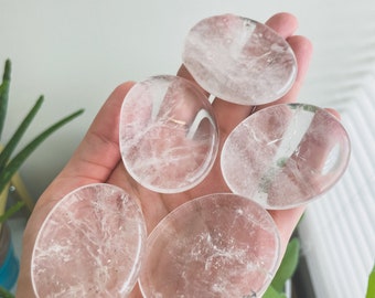 High Grade Clear Quartz Worry Stone / Palmstone - Intuitive Pick!