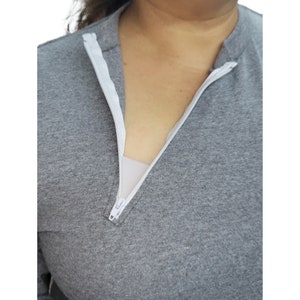 à manches longues Chemo Port | Chemise de rééducation | Chemise de dialyse | Chemise unisexe Infusion
