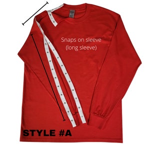 Long Sleeve Unisex Dialysis T-Shirt with Snap Opening