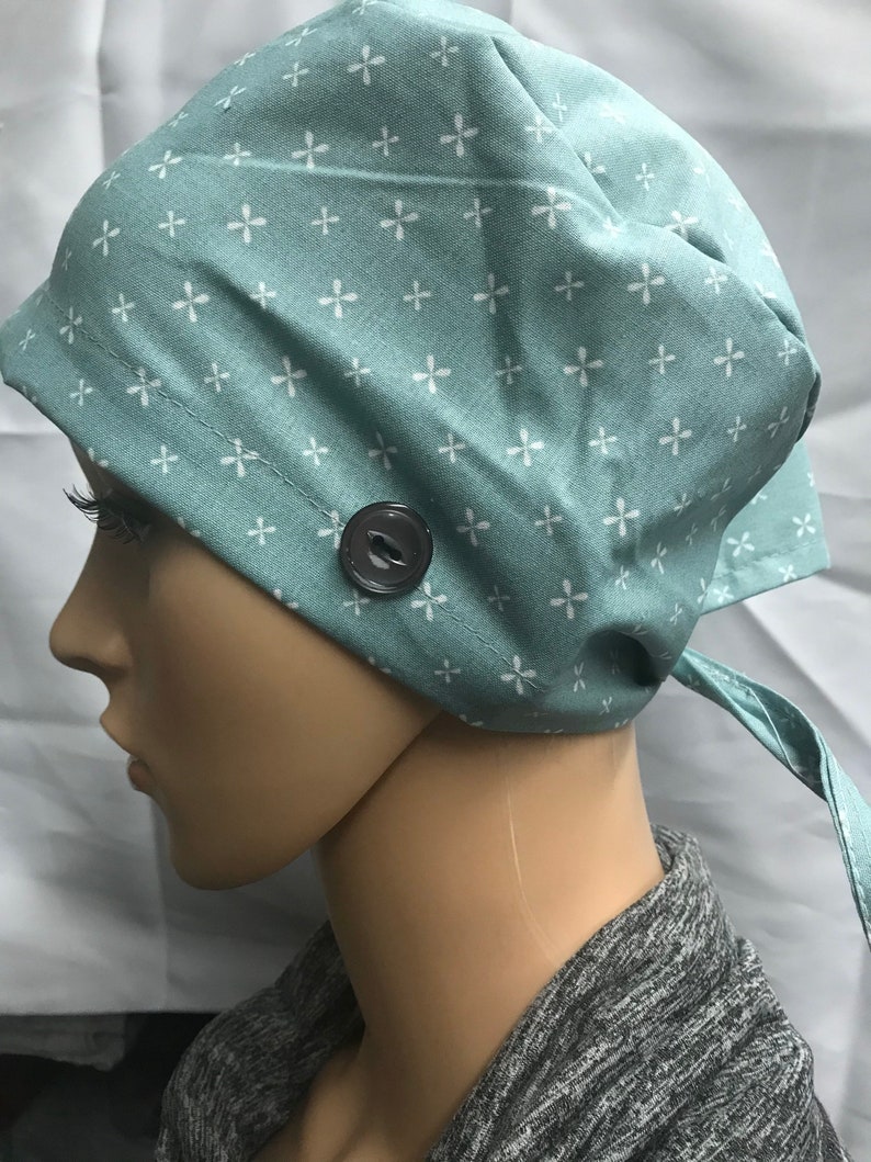 Handmade Scrub Cap with Buttons 100 Cotton Etsy