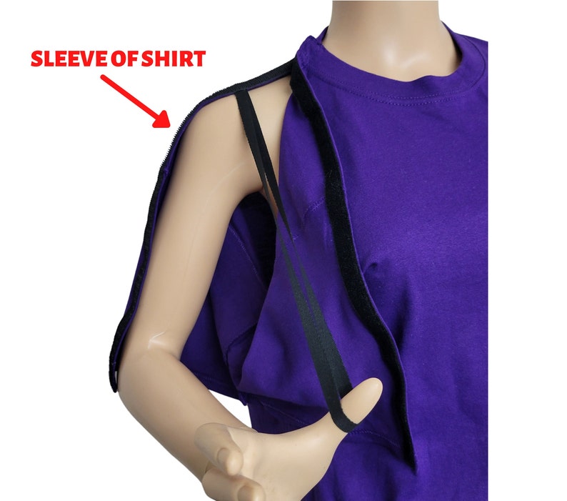 Unisex Rotary-Cuff T-Shirt Velcro or Snap Shoulder Replacement Wear For Recovery Open shoulder only image 1