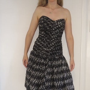 1980s silk strapless dress