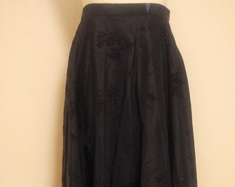 1950s Felt Black Circle Skirt Excellent Condition - Etsy