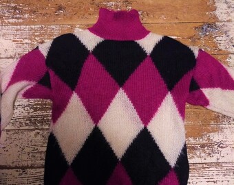 Large 1980s print jumper