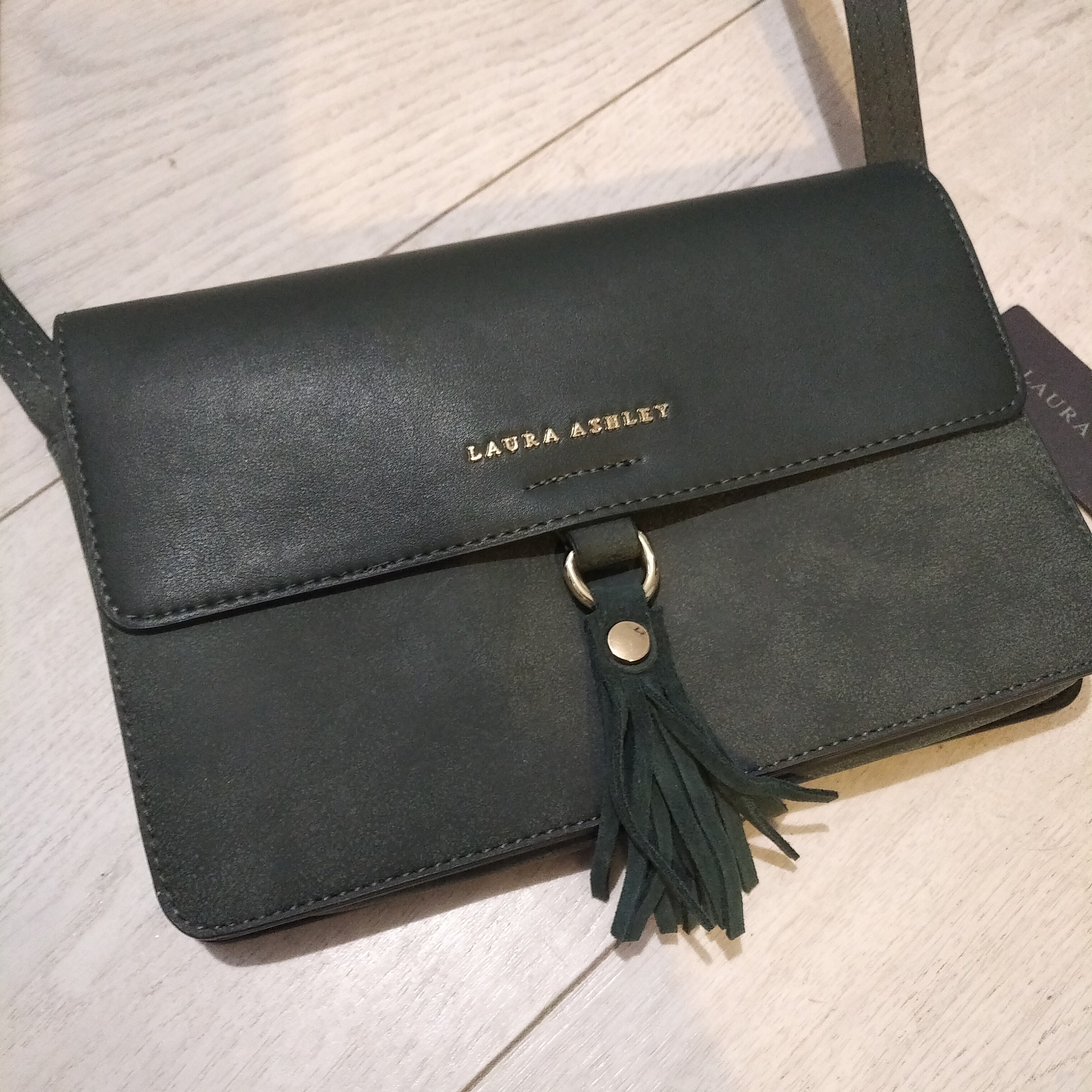 Mathilda Small Tote Bag/LAURA ASHLEY/ダークグリーン Laura Ashley Light Green Leather Womens Tote Handbag Double