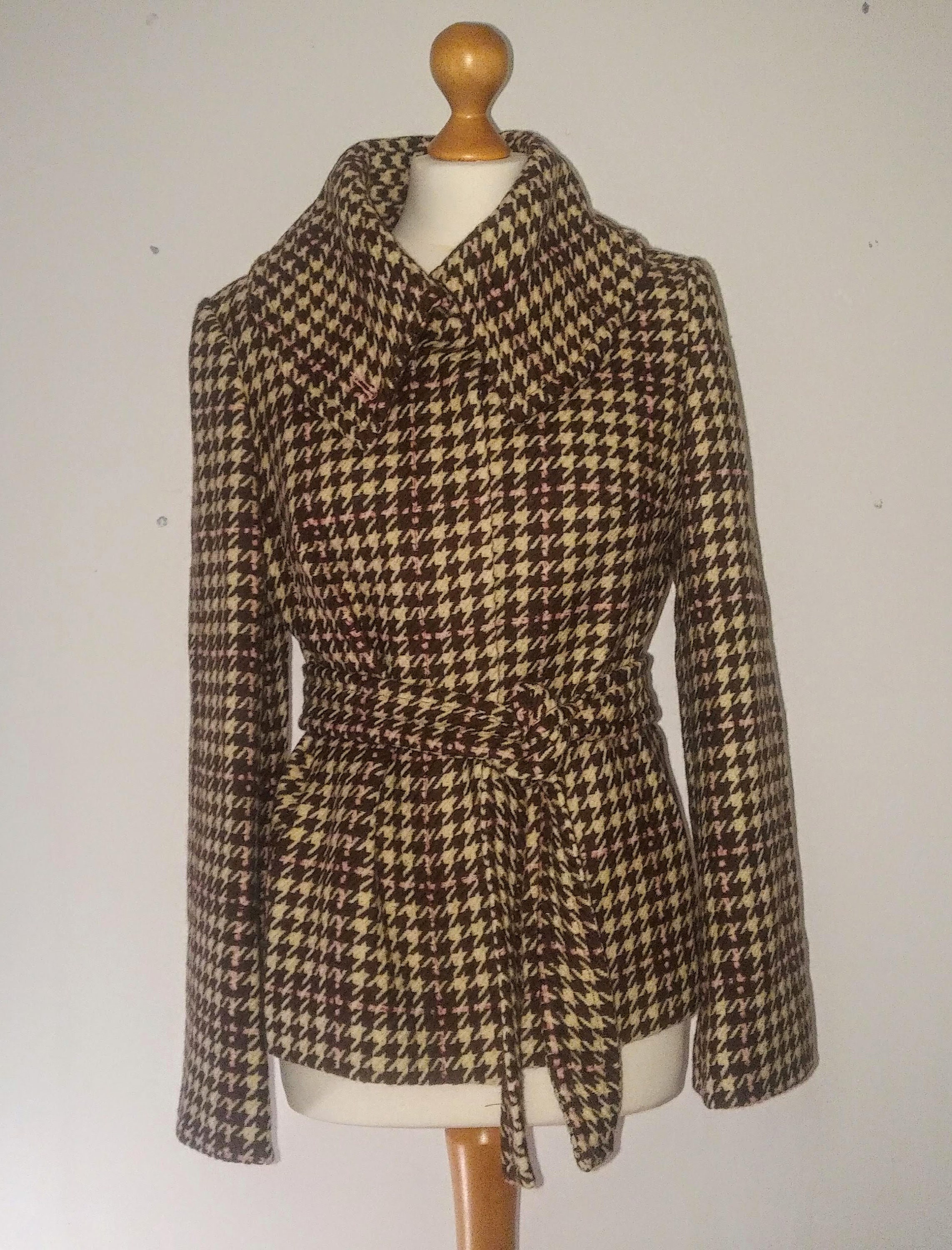 Ladies checked wool jacket UK size 10 Etsy