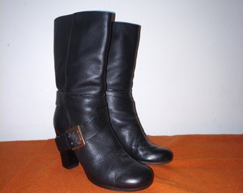 Black leather Chloe boots size UK 4.5