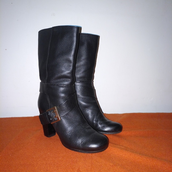 Black Leather Chloe Boots Size UK 4.5 Etsy Australia