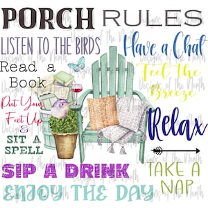 Porch rules sublimation design-porch rules png-porch rules clipart-porch rules sign design-porch rules graphic-porch rules printable-digital