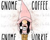 sublimation-gnome coffee gnome workie sublimation-coffee gnome sublimation-coffee gnome clipart-gnome coffee digital download-coffee gnome